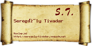 Seregély Tivadar névjegykártya