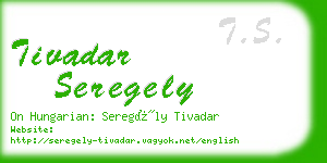 tivadar seregely business card